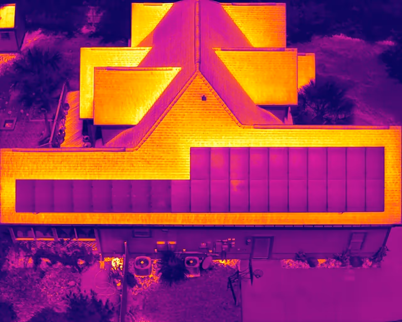 aerial thermal image of a house