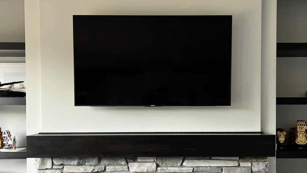 65 Inch Tv Fireplace Power Bridge Lake Elmo - The Mounting Man