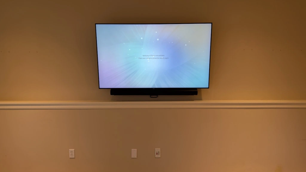 65 Tv Mounted Edina With Sound Bar - The Mounting Man