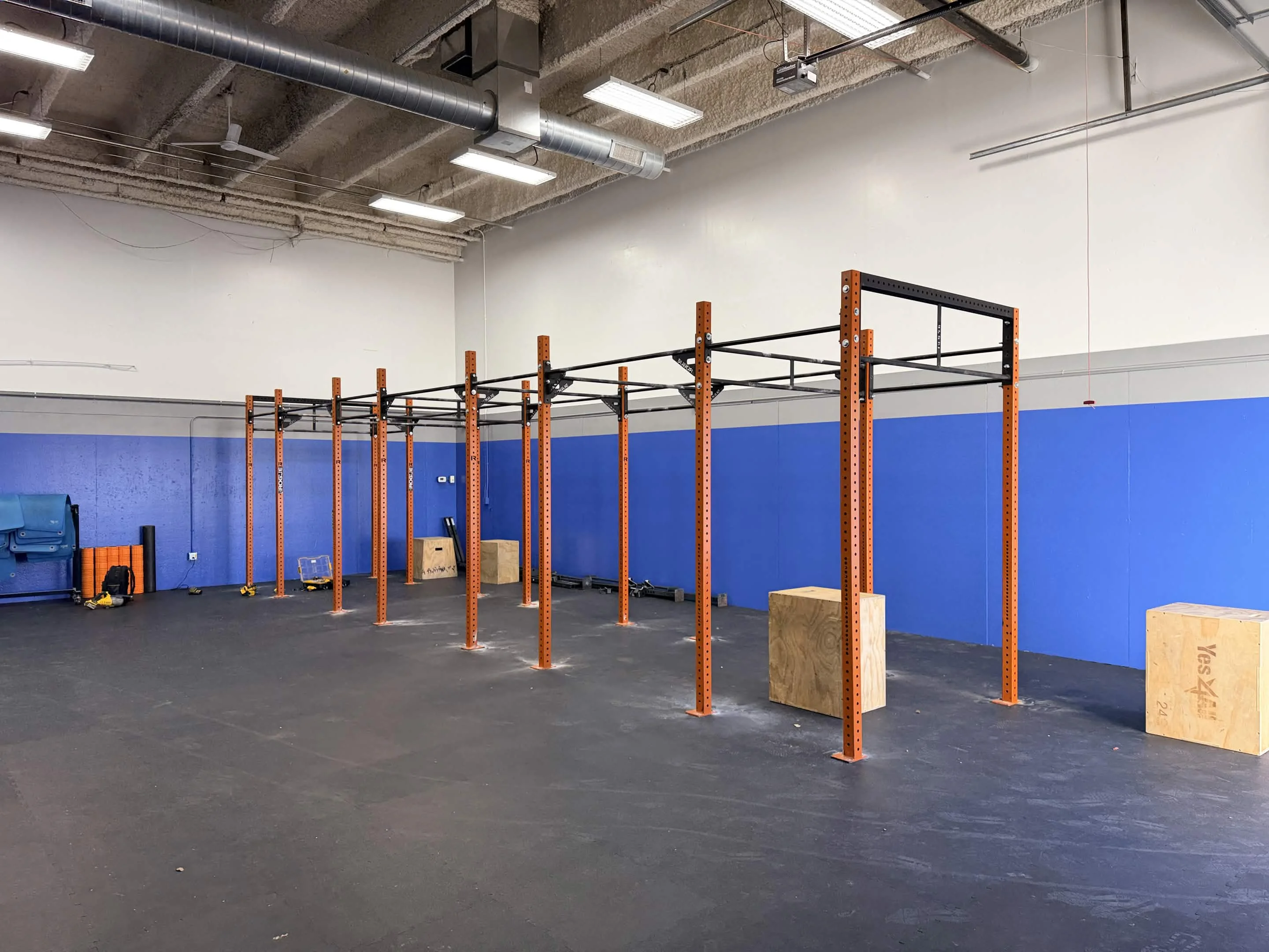 Rogue Pull-Up Rig Anchoring in Apple Valley Swim School Gym