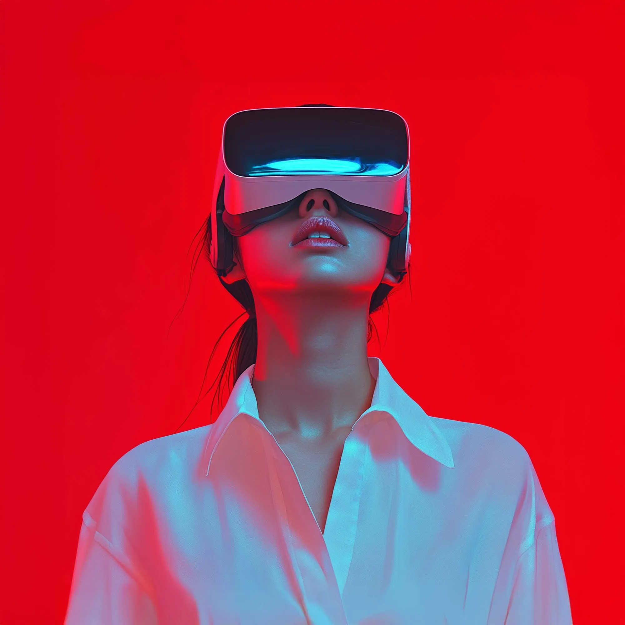 Photo femme rouge Colorimétrie