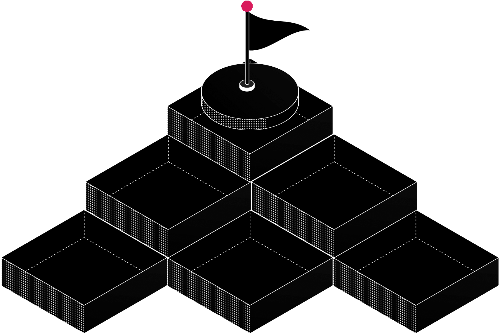 Image with steps and flag at top