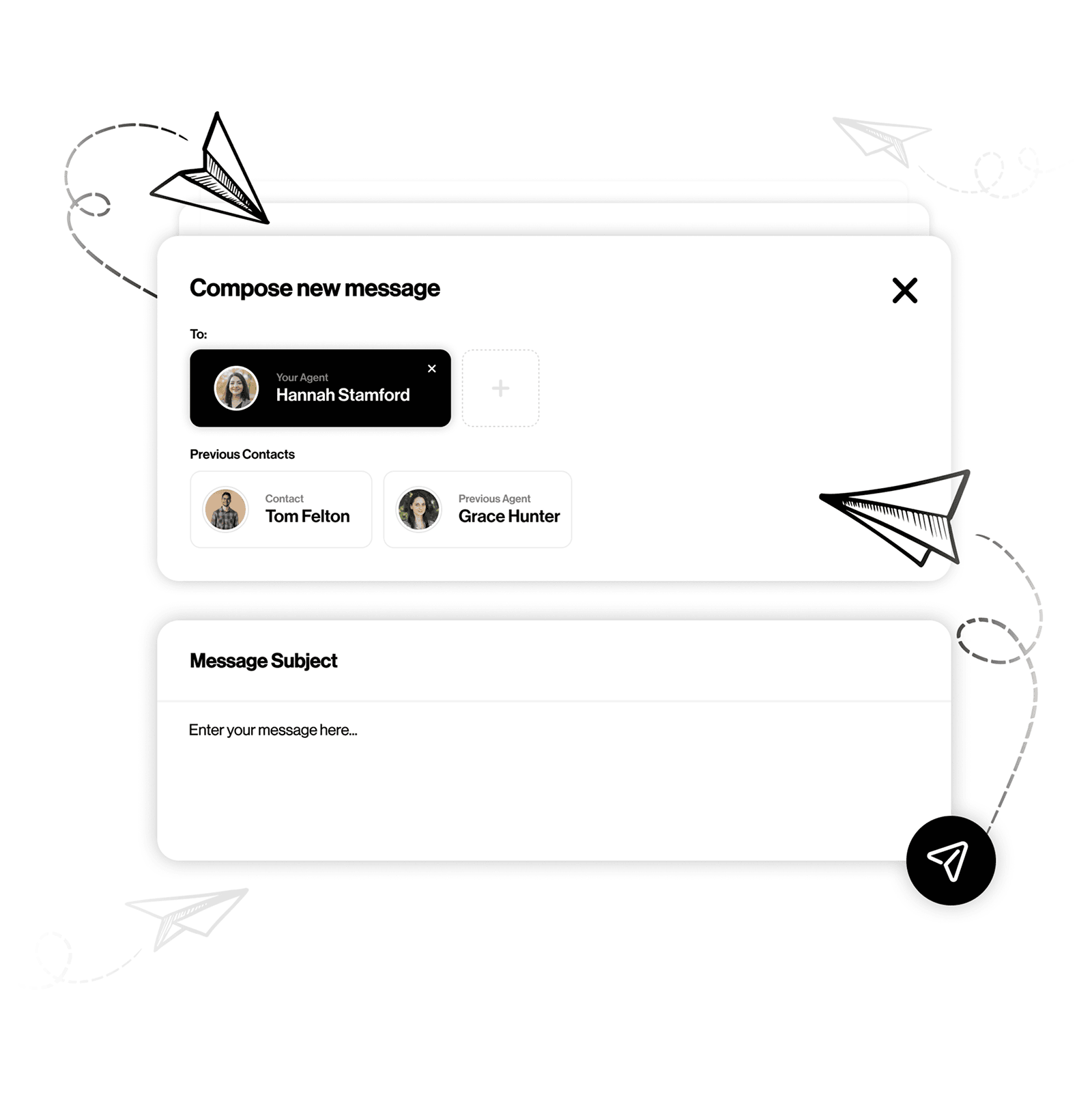 Custom messaging system developed on laravel for Astound
