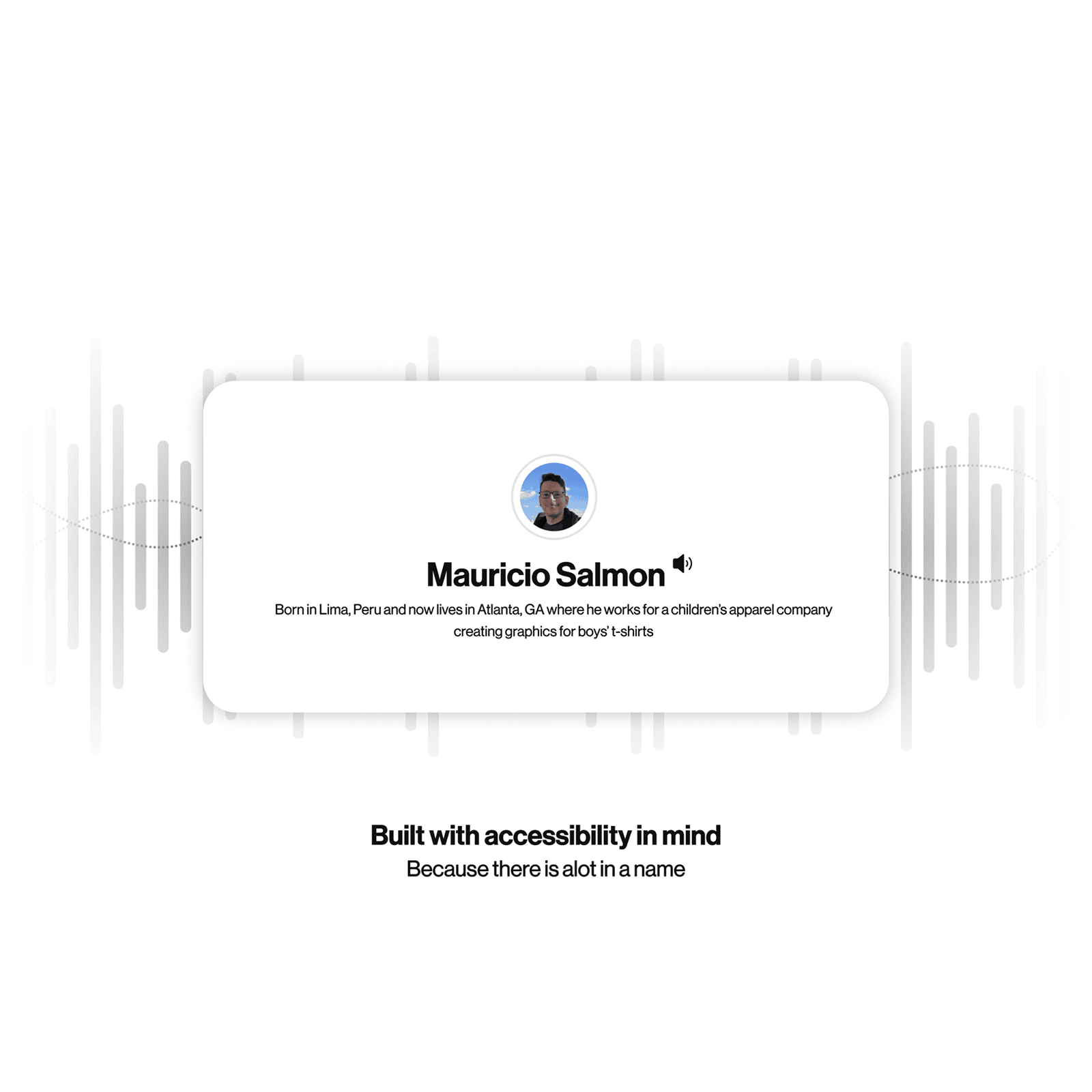 Built with accessibility in mind with spoken artist names on Astounds custom laravel website