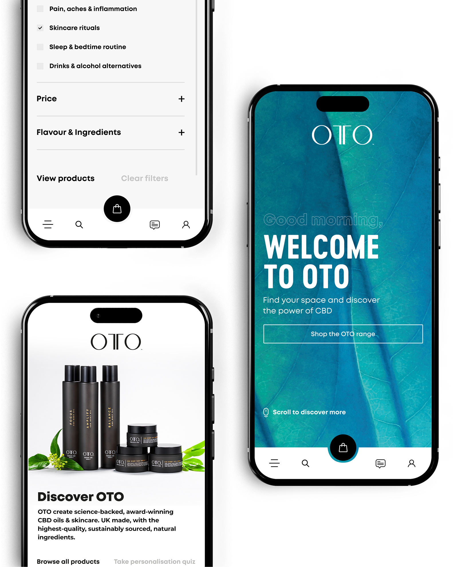 Magento eCommerce Development For OTO Wellbeing Mobile Homepage, Category and filtering