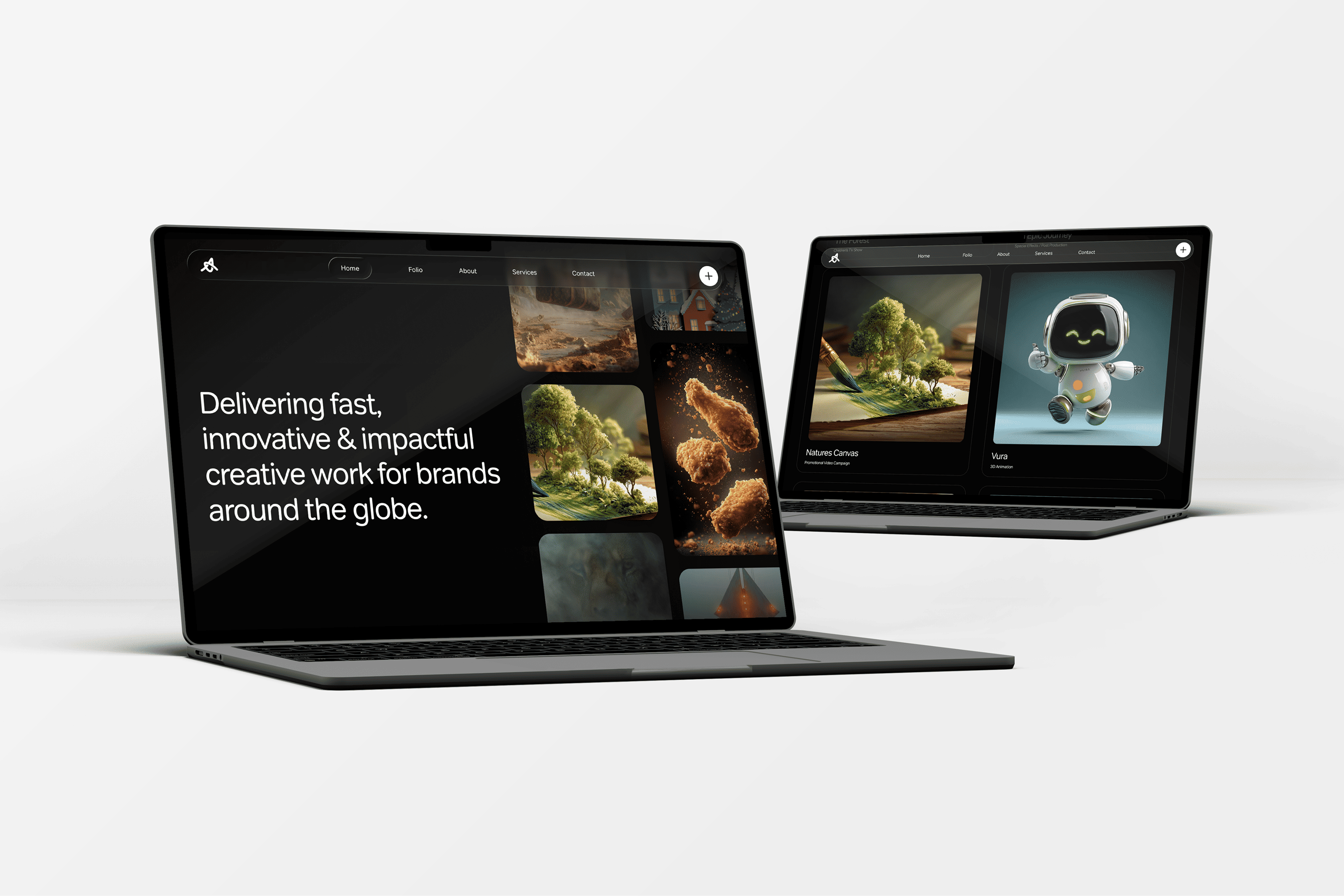 Webflow custom development for Artist AI homepage with custom animations and motion driven storytelling.