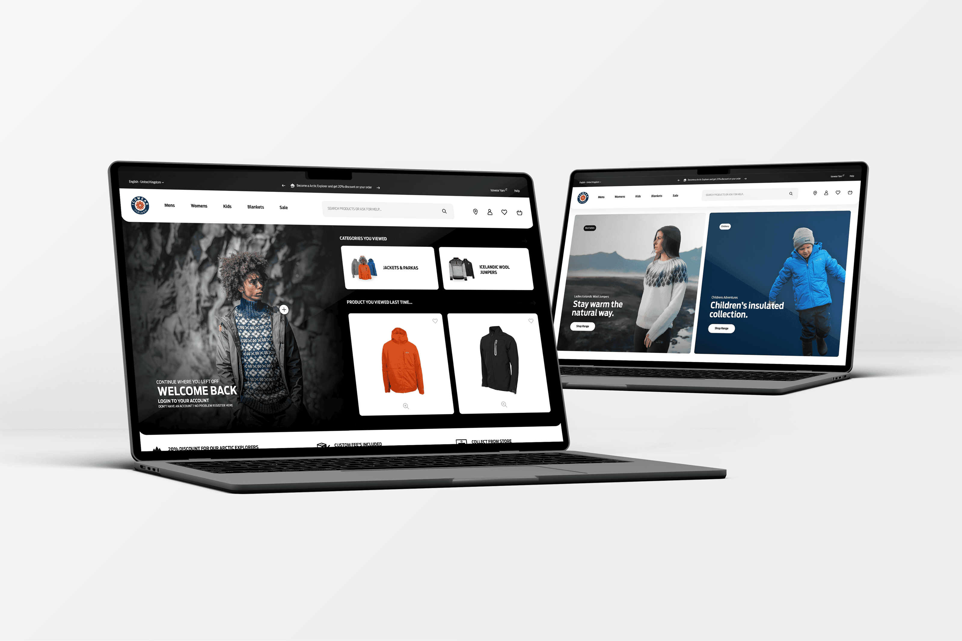 User account dashboard for Icewear showcasing personalised ecommerce UX, custom Magento 2 integrations and enhanced customer experience tools.