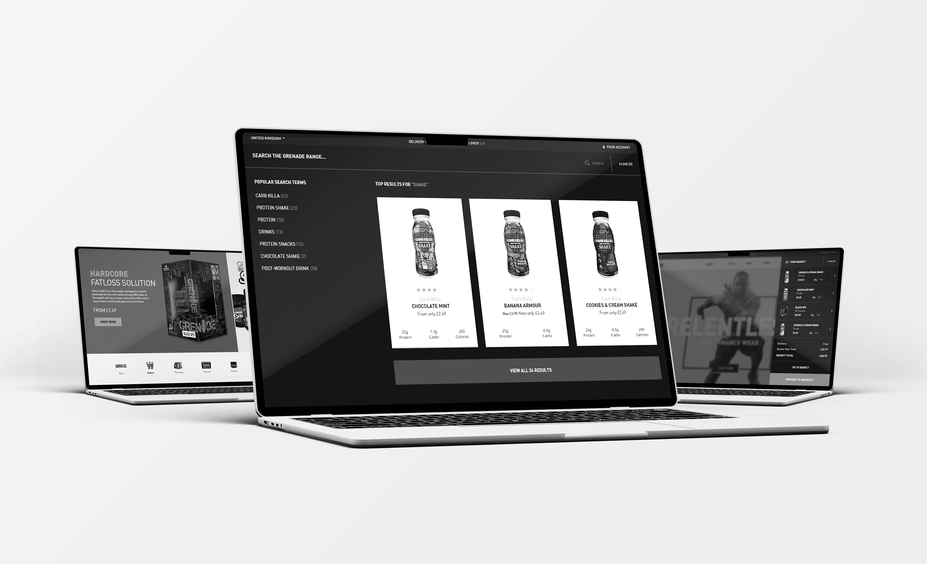 Custom Built Magento eCommerce Website Developed For Grenade Supplements Custom Built Product Search Experience