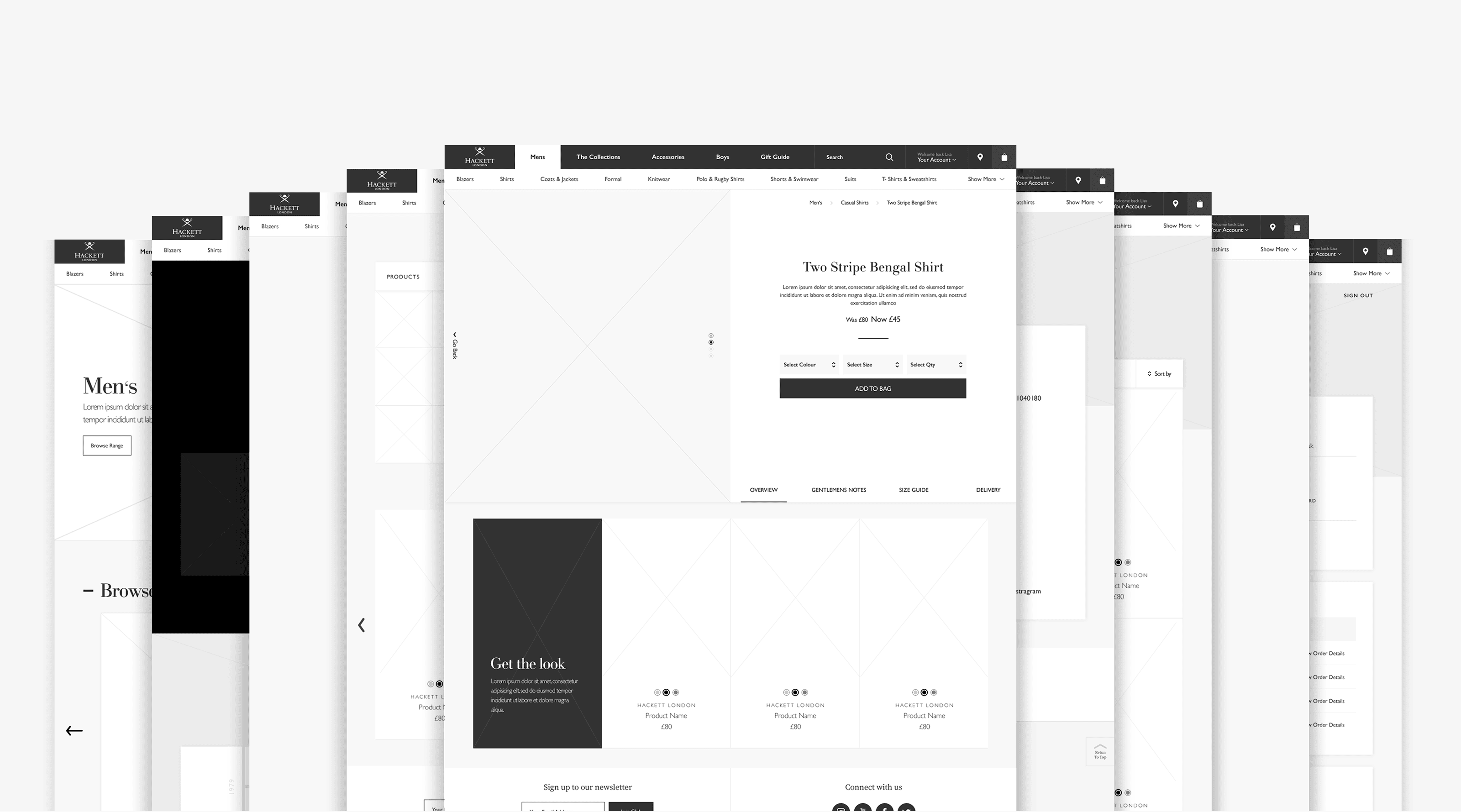 Hackett London Customer Magento eCommerce Website Build Page Collection
