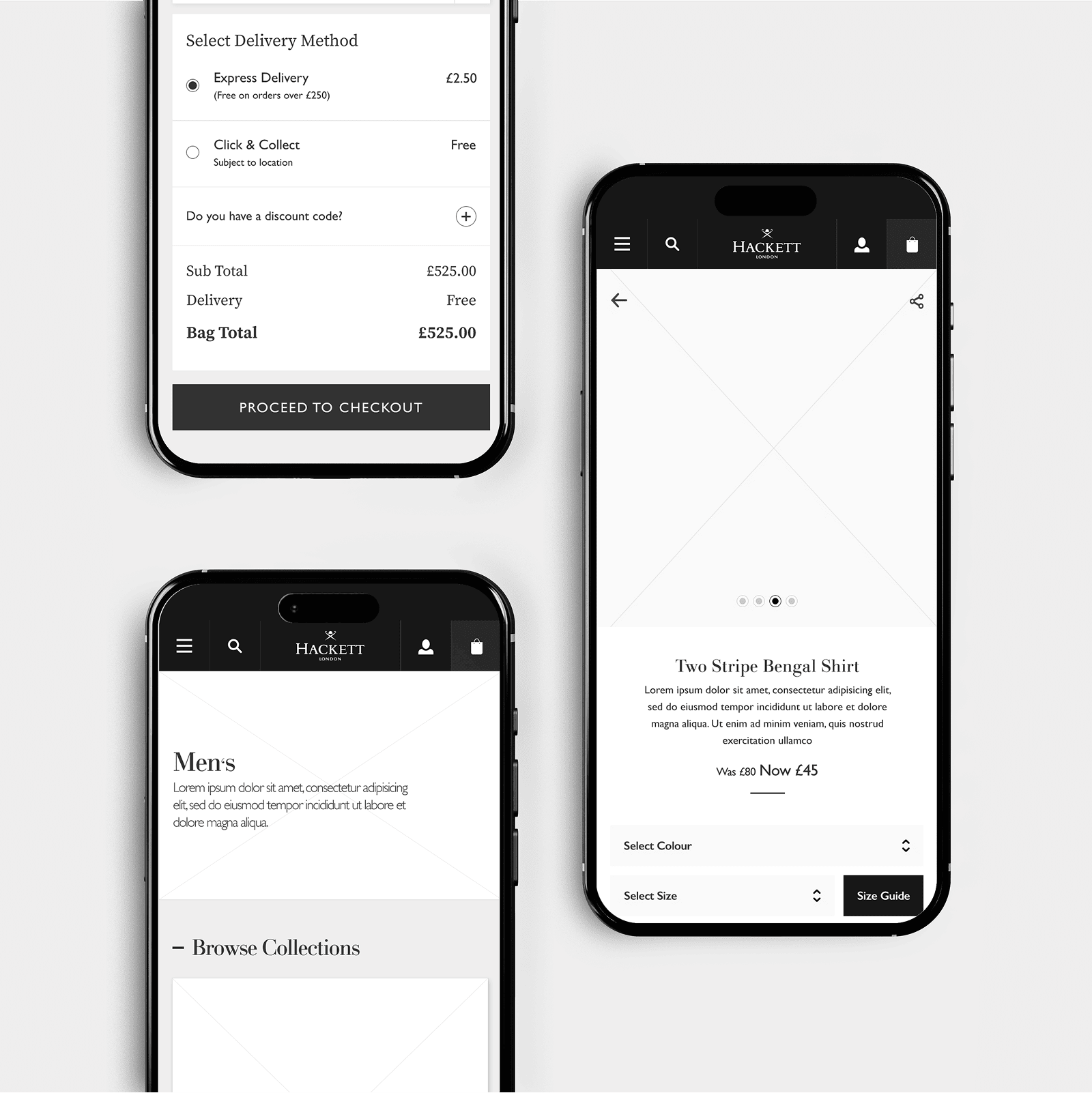 Hackett London Customer Magento eCommerce Website Build Mobile Product Experience