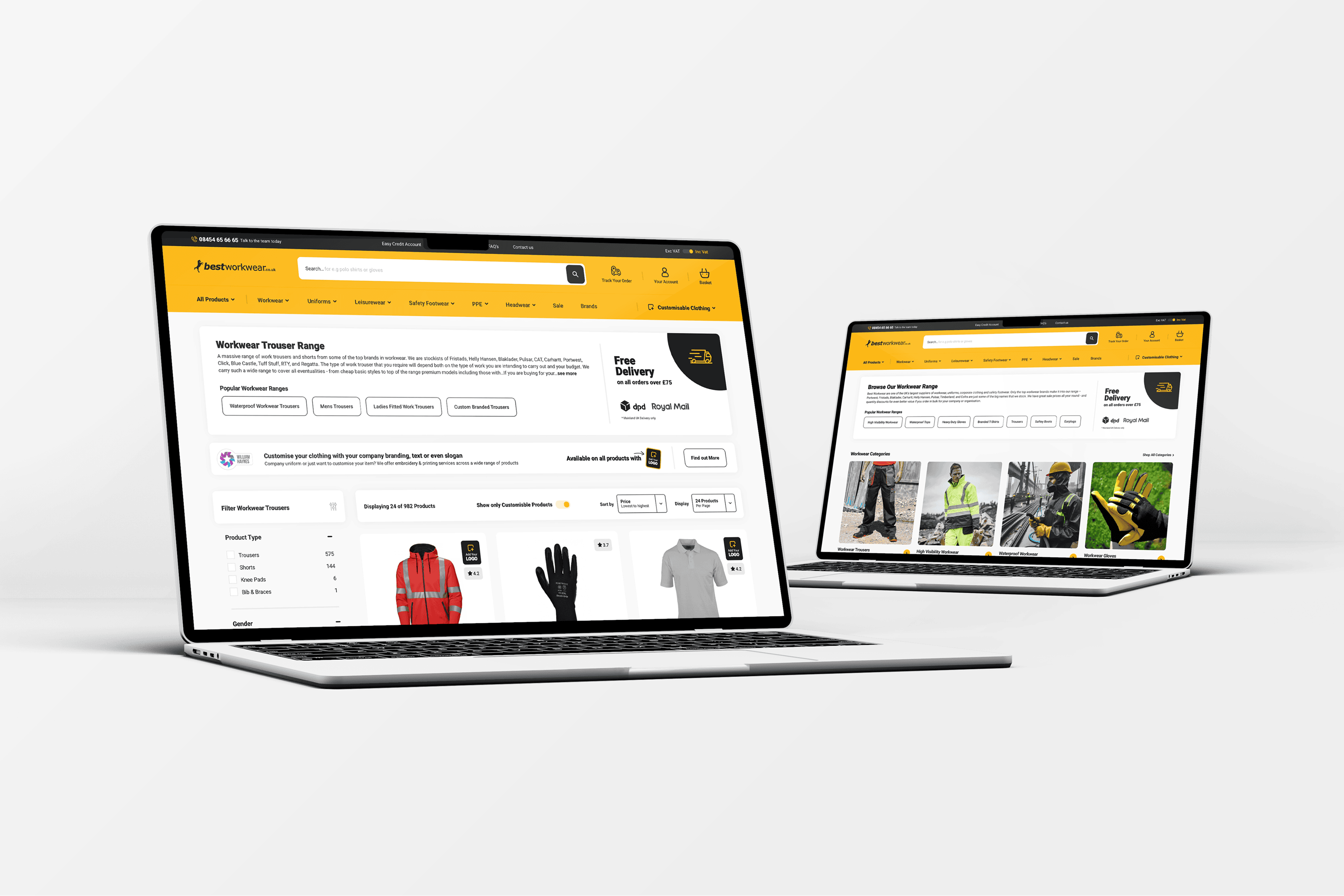 Best Workwear Category and product listing page of their new magento 2 website