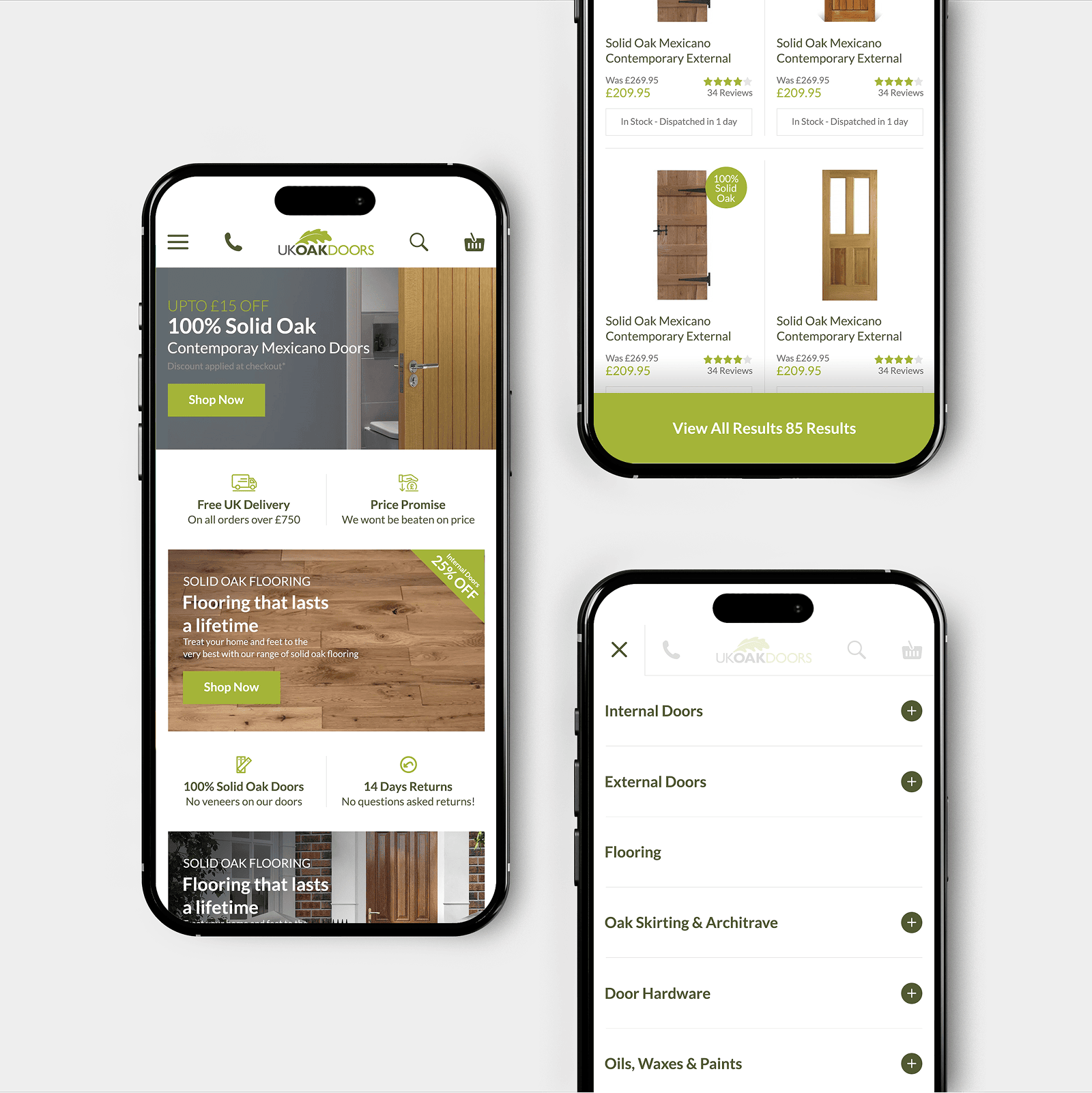 Custom Magento eCommerce Website Development UK Oak Doors Mobile Experience