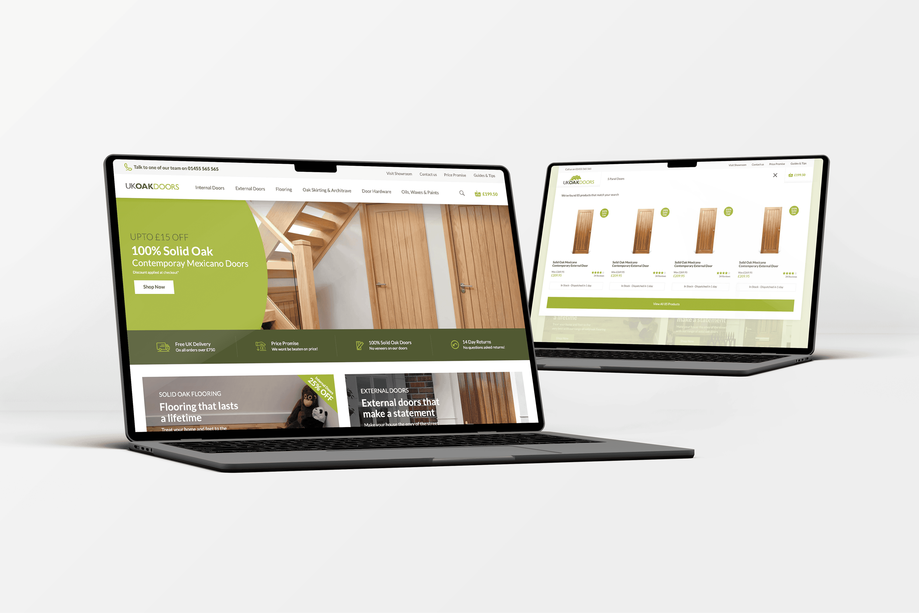 Custom Magento eCommerce Website Development UK Oak Doors Homepage