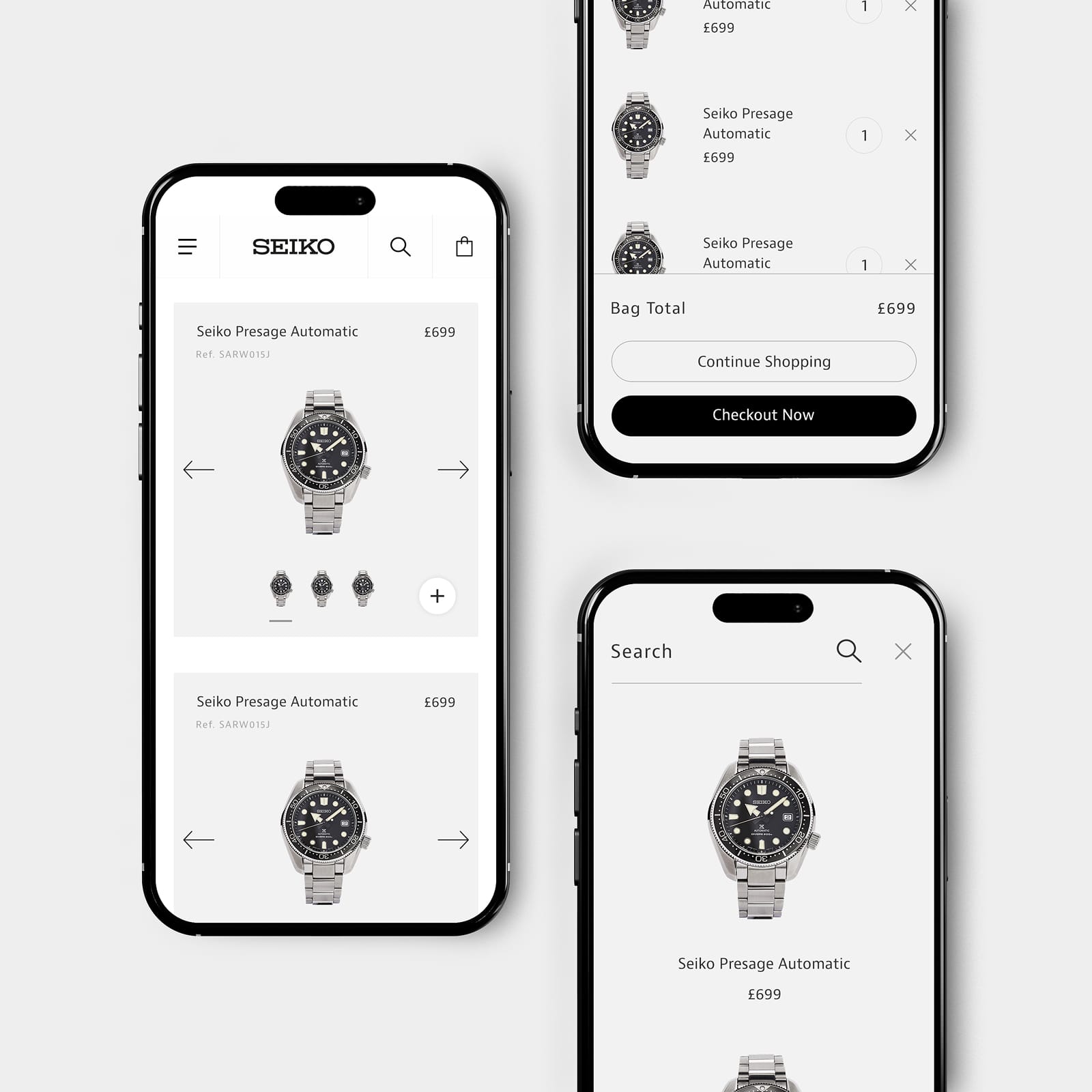Seiko Custom Magento eCommerce Website Homepage Mobile Product Page Experience