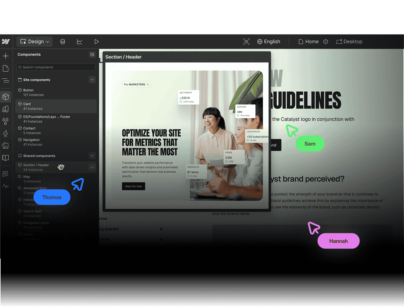 Webflow CMS collection list and dynamic content configuration with multi-role team collaboration across development and marketing, Webflow CMS development by Bing Digital