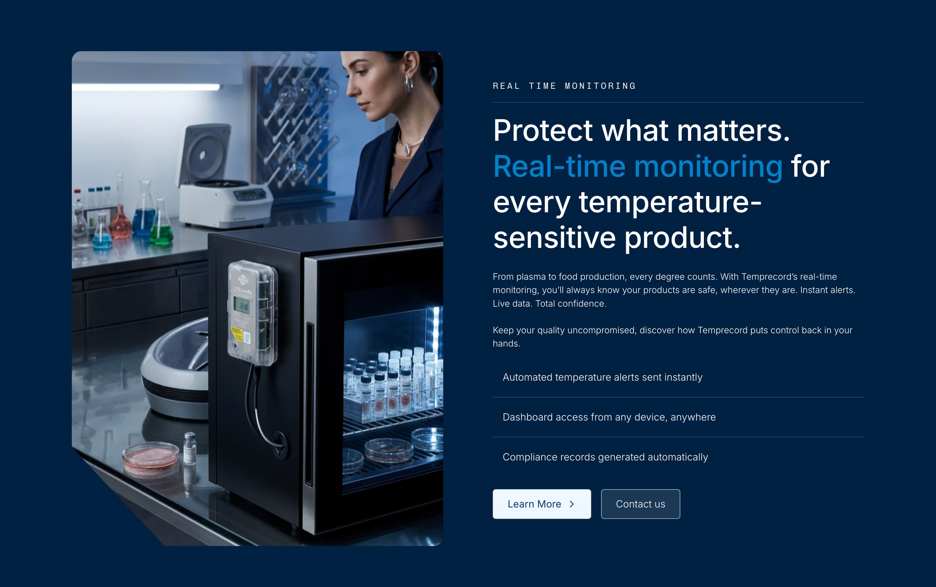 Temprecord - Home - Dark Info Block | Form Digital - Built with Webflow