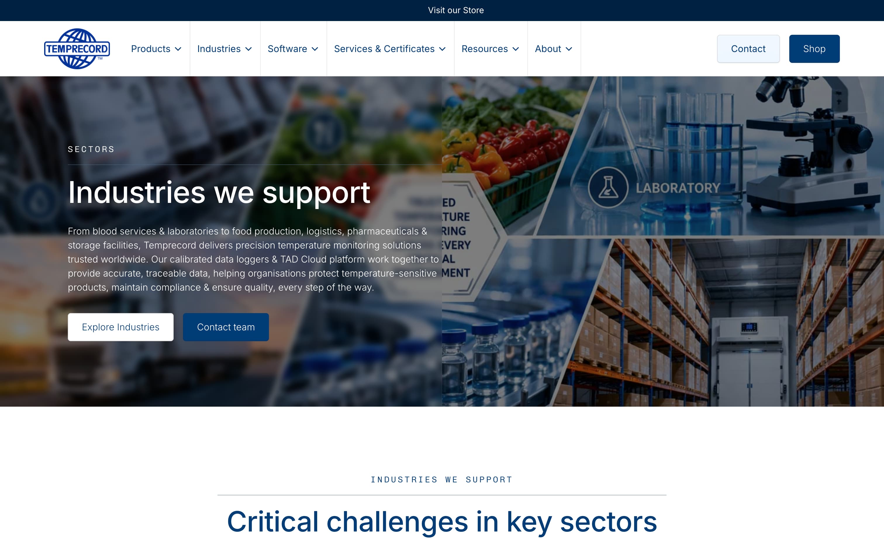 Temprecord - Industries - Basic Header | Form Digital - Built with Webflow
