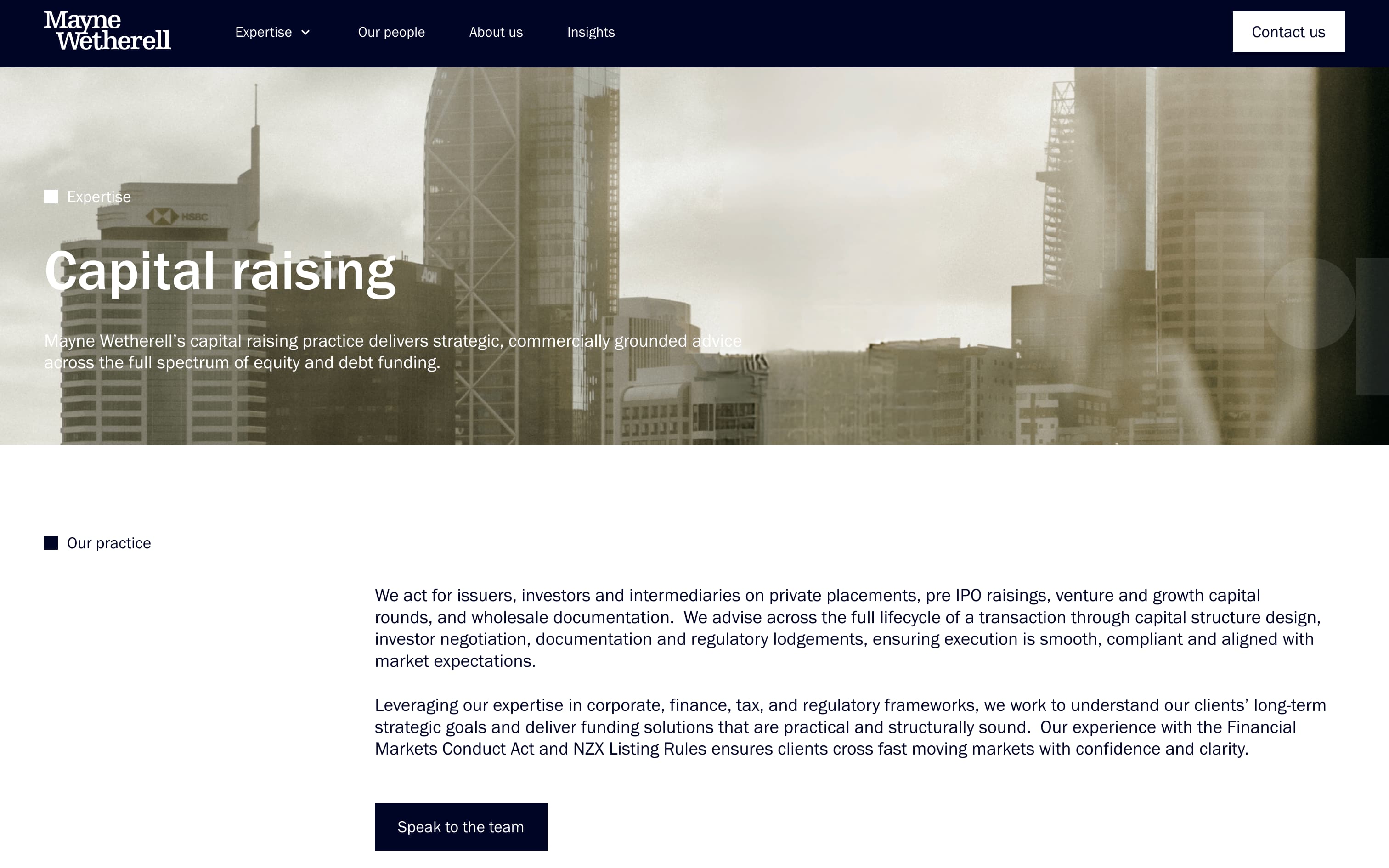Mayne Wetherell - Expertise - Hero | Form Digital | Built with Webflow
