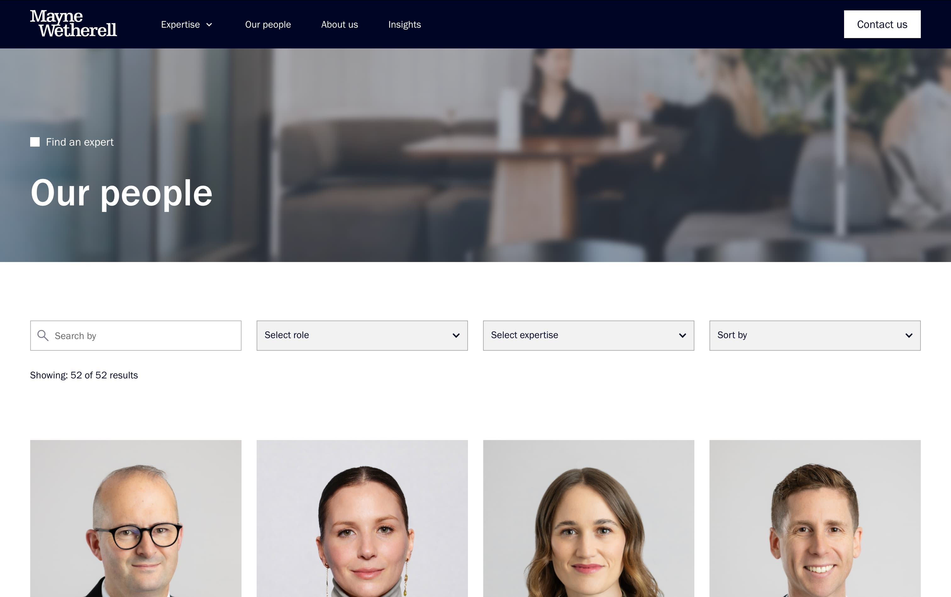 Mayne Wetherell - Our People - Grid | Form Digital | Built with Webflow