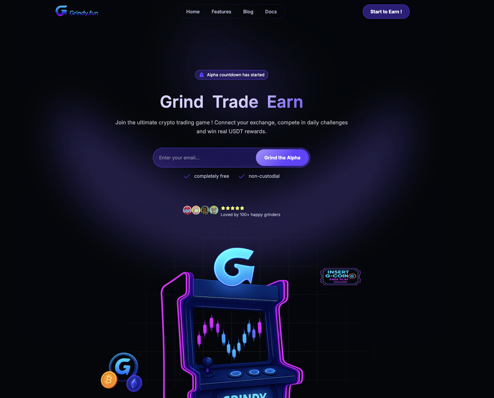 etape 1 go grindy.fun & clique start to earn.png