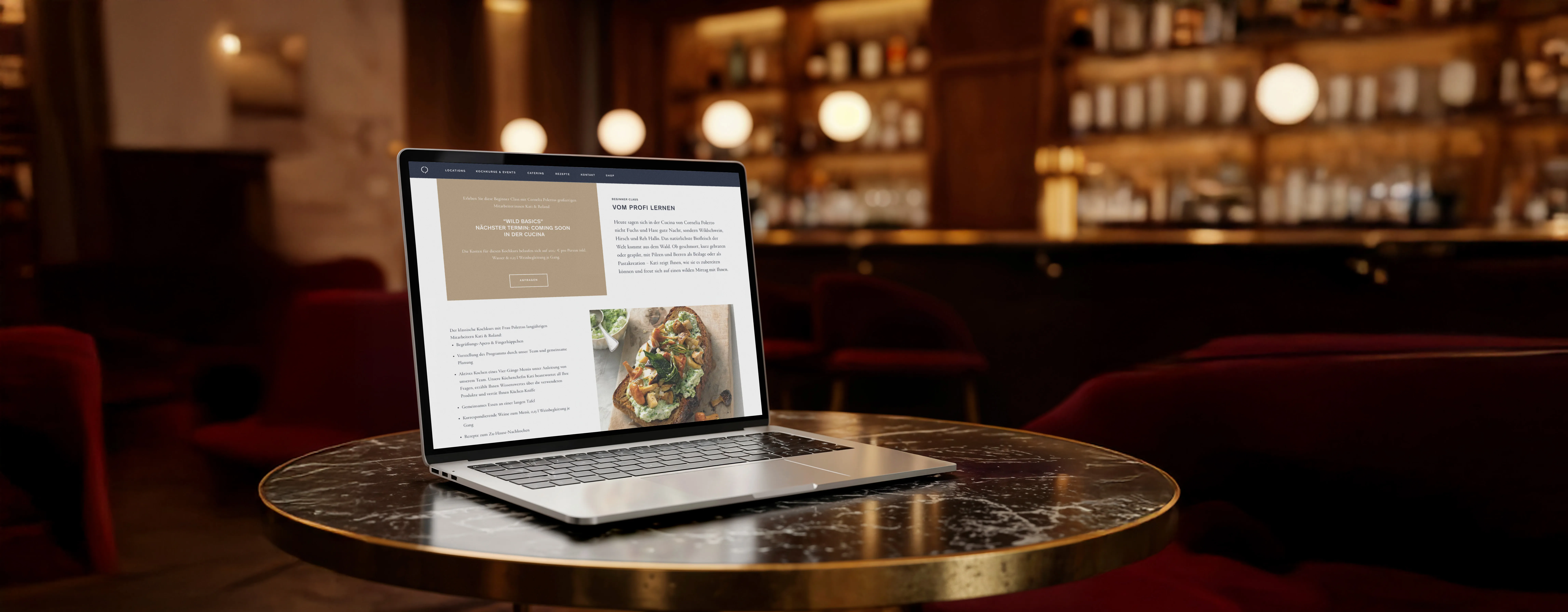 Desktop-Darstellung der Website von Cornelia Poletto mit klarer Seitenstruktur und ruhiger, editorialer Gestaltung