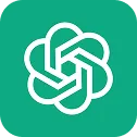 OpenAI-Logo weiß auf grünblauem Hintergrund.