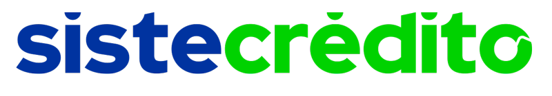 Sistecredito logo with 'siste' in blue and 'crédito' in green text.