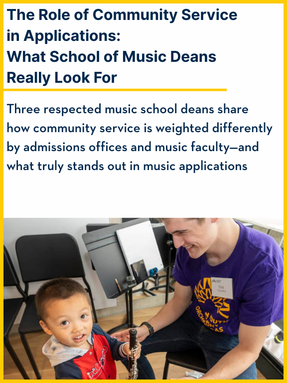 The Role of Community Service in Applications: What School of Music Deans Really Look For