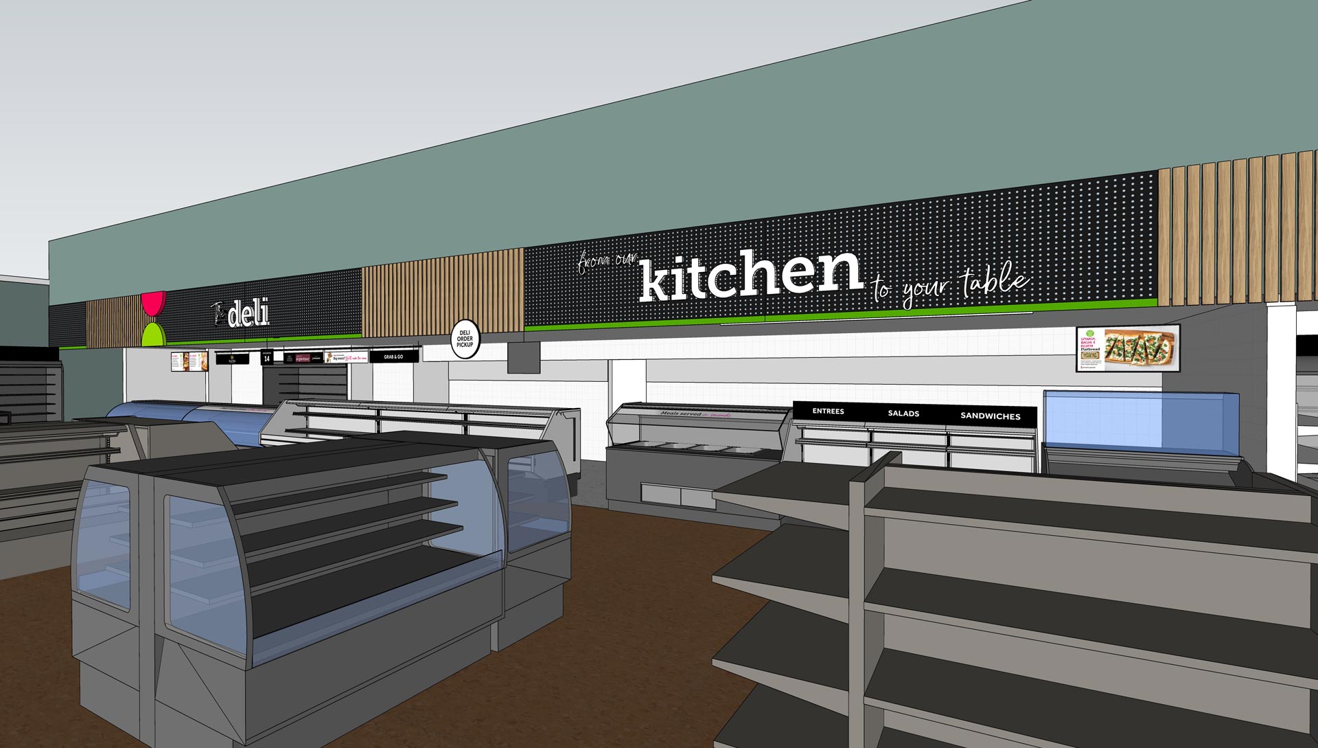 Conceptual renderings of grocery aisle