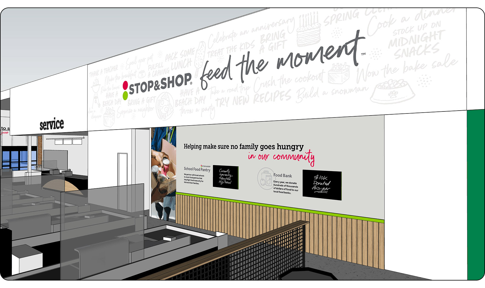 Interior rendering of a grocery chain