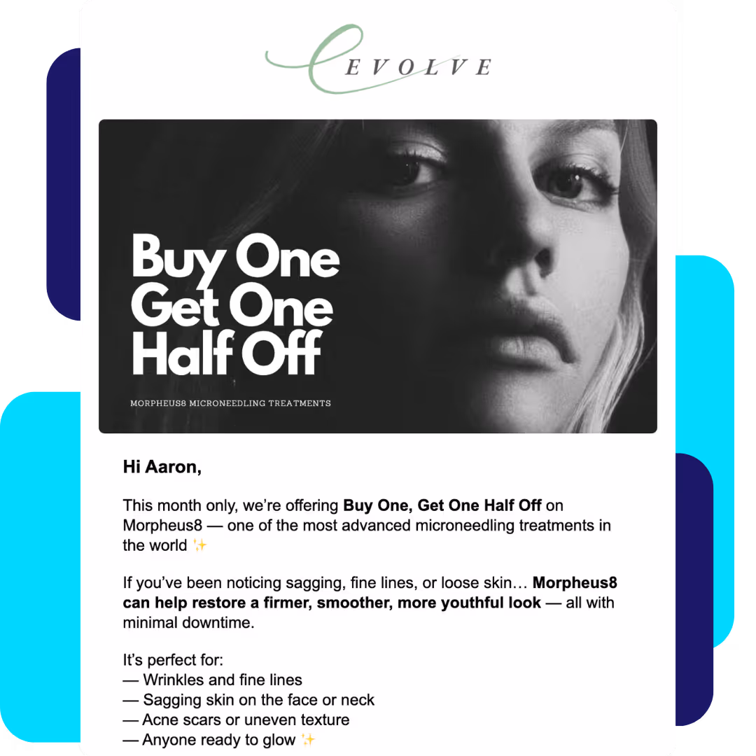 An example of an email marketing template for a lake nona business. Showing businesses what nexamed marketing email marketing service for lake nona looks like.