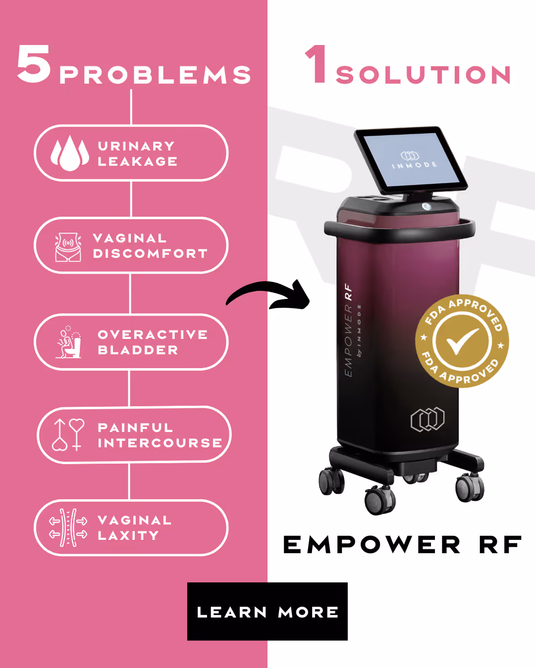 An example of an Empower RF (medical device by InMode Aesthetics) ad creative by Nexamed Marketing.