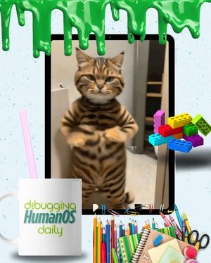 AI-generated image of a cat dancing at a disco — part of a creative AI activity for kids to animate their pets