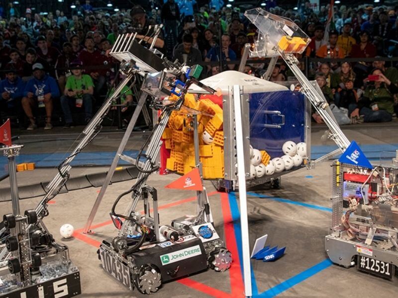 Bay Area kids participating in STEM competitions, robotics workshops, performance art events, and hands-on science events