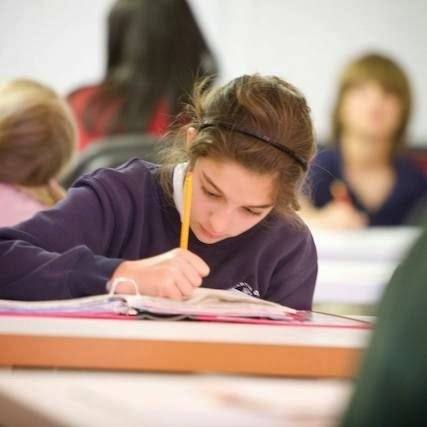 A student working through her math binder at Mathnasium Pleasanton, California