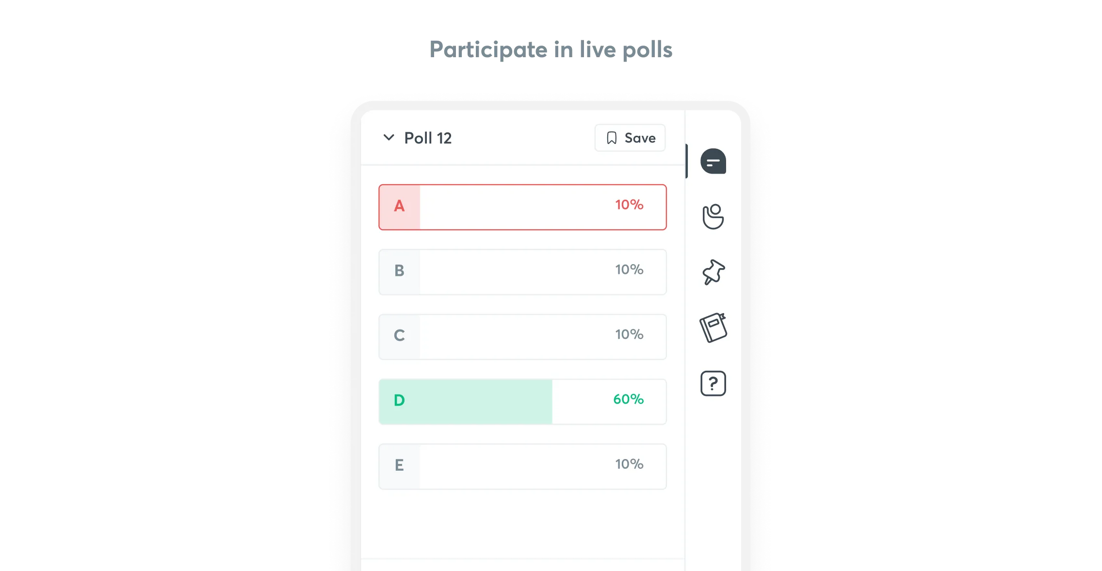Poll feature in the Unacademy app