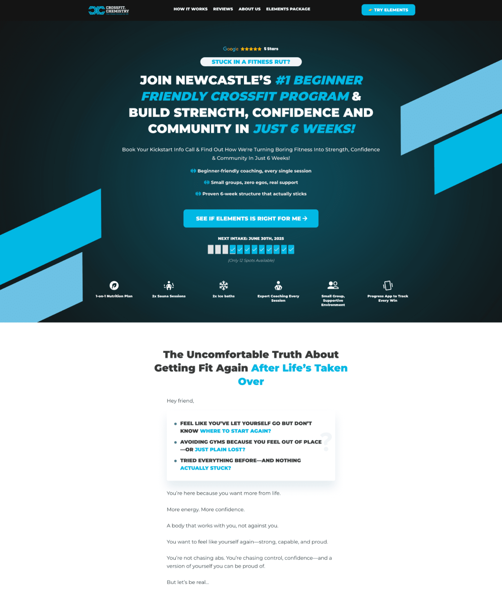 CrossFit Chemistry Landing Page Hero shot