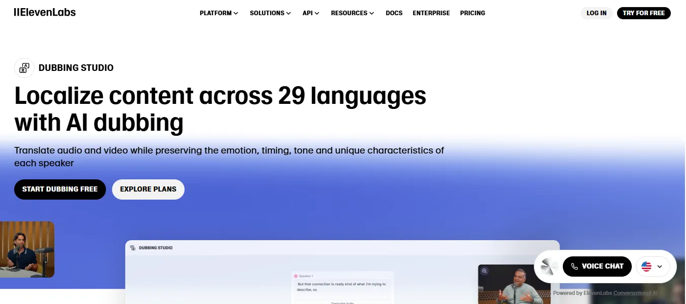 AI Dubbing by ElevenLabs