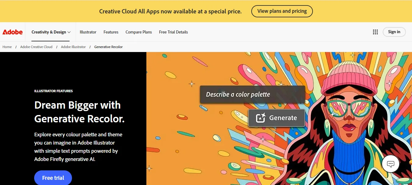 Adobe Illustrator's Generative Recolor