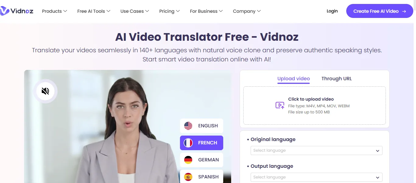 Vidnoz AI Video Translator