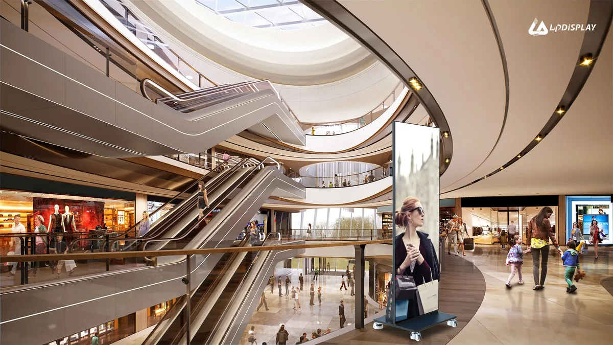 LED-Poster in der Shopping Mall – leuchtende Werbedisplays