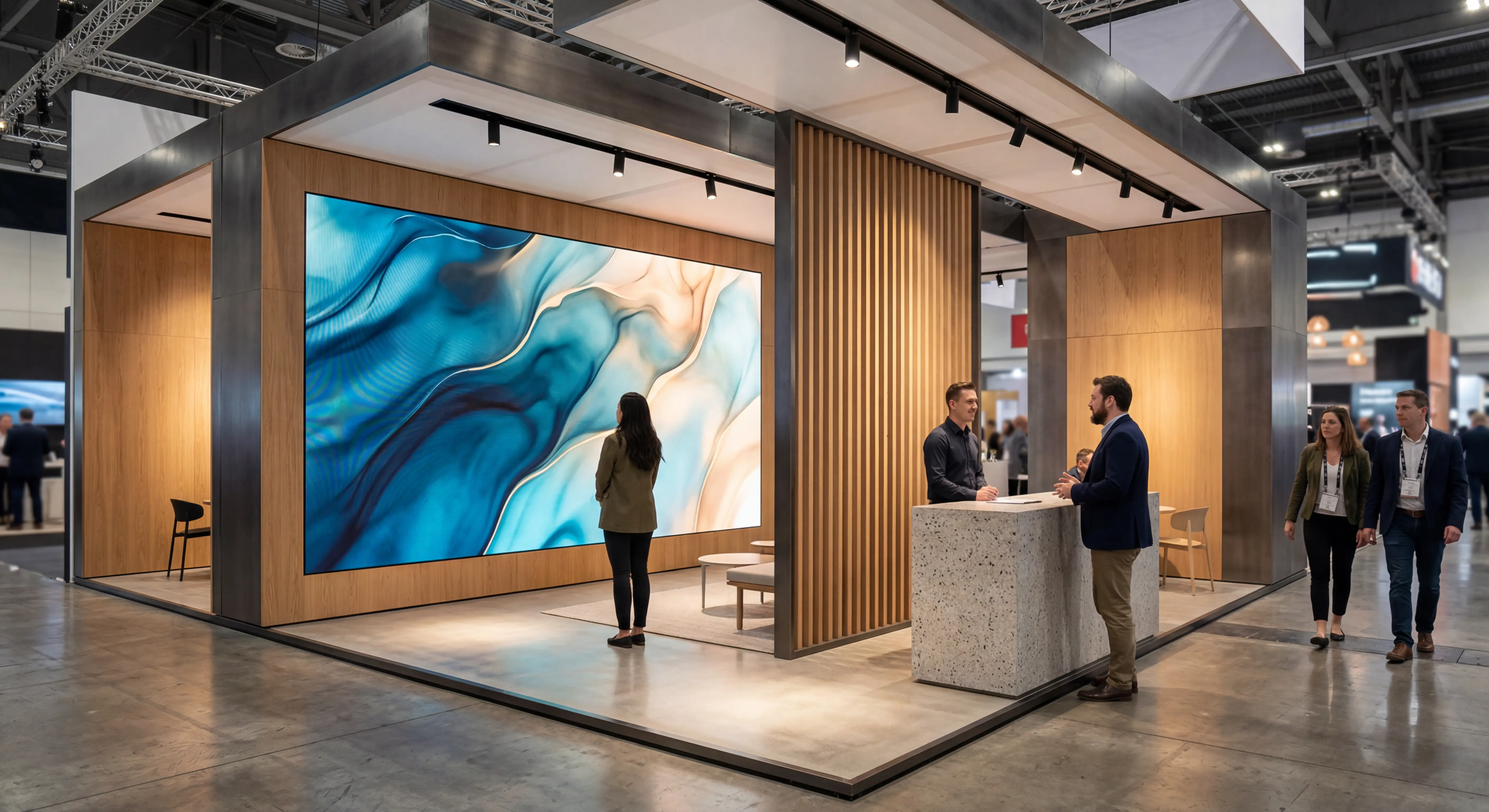 LED-Wand auf der Messe