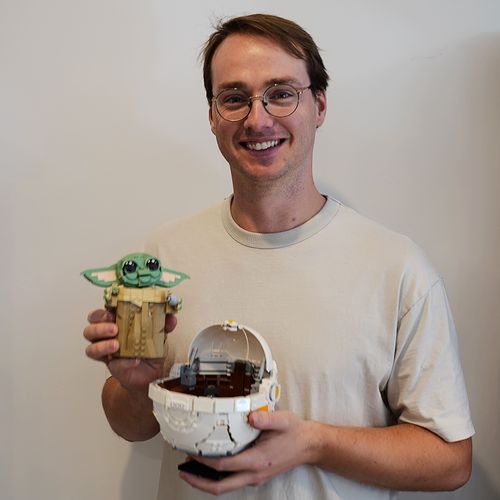 A Brick Box Club member with their LEGO build