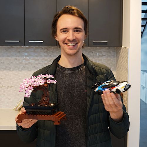 A Brick Box Club member with their LEGO build