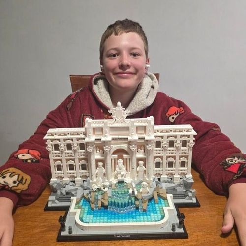 A Brick Box Club member with their LEGO build