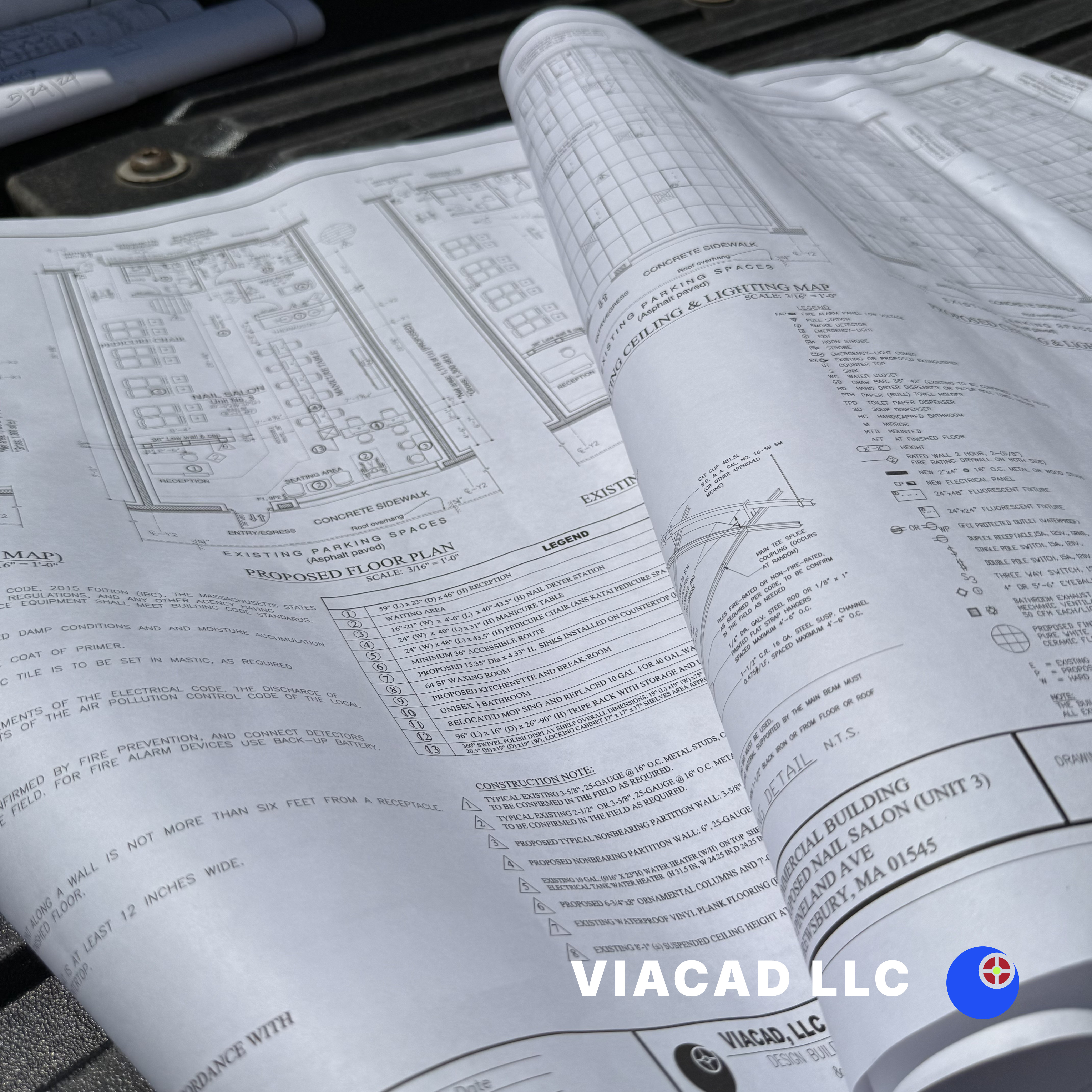 Commercial plans by VIACAD, LLC in Worcester, MA