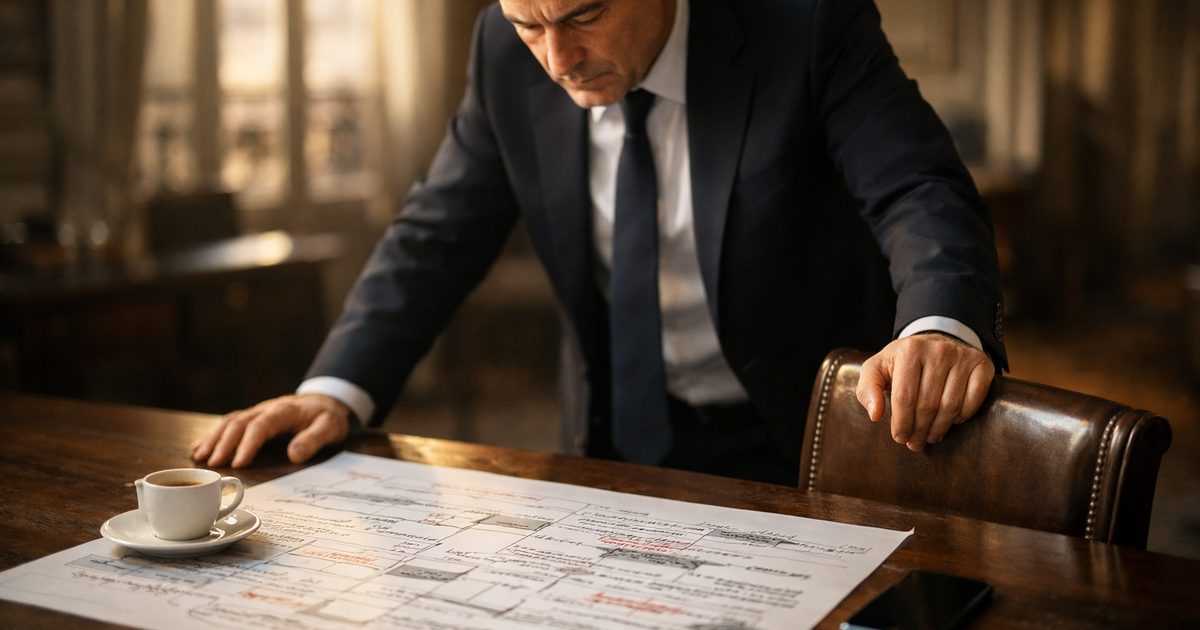 Dirigeant ajustant la stratégie de son entreprise face aux turbulences du marché