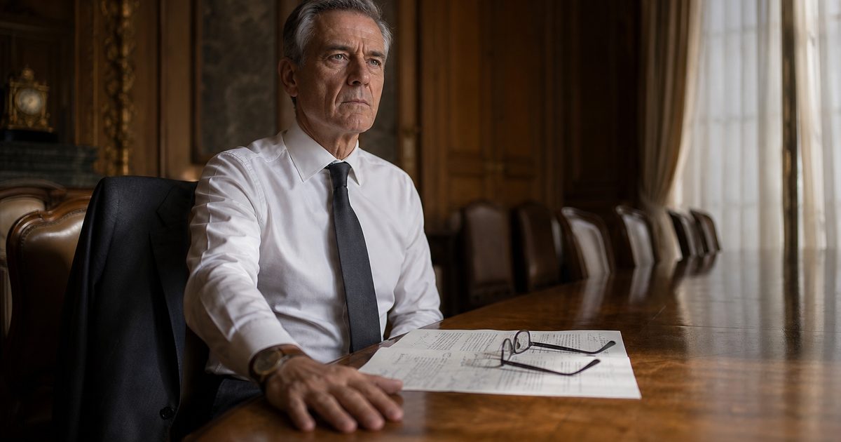 Dirigeant en réflexion face à ses priorités stratégiques et son équipe de direction