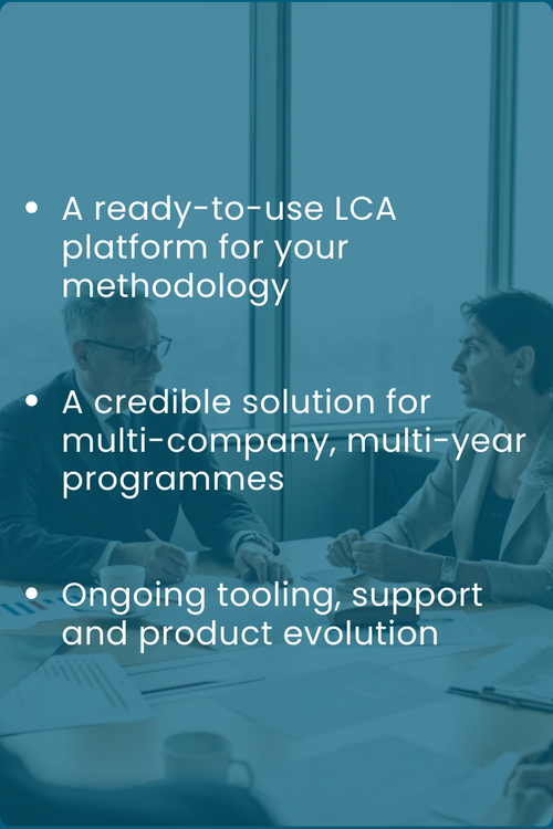 A meeting board discussing life-cycle assessment