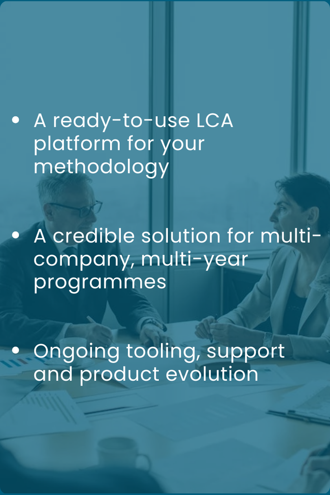 A meeting board discussing life-cycle assessment